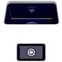 Bocchi Sotto 12" Undermount Single Basin Fireclay Bar Sink with Basket Strainer Sapphire Blue