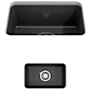 Bocchi Sotto 12" Undermount Single Basin Fireclay Bar Sink with Basket Strainer Matte Dark Gray
