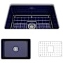 Bocchi Sotto 27" Undermount Single Basin Fireclay Kitchen Sink with Basin Rack and Basket Strainer Sapphire Blue