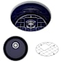 Bocchi Sotto 18-1/2" Undermount Single Basin Fireclay Bar Sink with Basin Rack and Basket Strainer Sapphire Blue