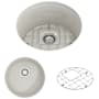Bocchi Sotto 18-1/2" Undermount Single Basin Fireclay Bar Sink with Basin Rack and Basket Strainer Biscuit