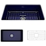 Bocchi Sotto 32" Undermount Single Basin Fireclay Kitchen Sink with Basin Rack and Basket Strainer Sapphire Blue