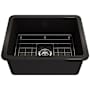 Bocchi Sotto 24" Undermount Single Basin Fireclay Kitchen Sink with Basin Rack and Basket Strainer Matte Black