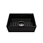 Bocchi Contempo Step-Rim 27" Farmhouse Single Basin Fireclay Kitchen Sink with Basin Rack, Basket Strainer, Colander and Cutting Board Matte Black