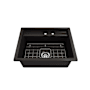 Bocchi Baveno 27" Undermount Single Basin Fireclay Kitchen Sink with Basin Rack, Basket Strainer, Colander and Cutting Board Matte Black