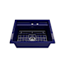 Bocchi Baveno 27" Undermount Single Basin Fireclay Kitchen Sink with Basin Rack, Basket Strainer, Colander and Cutting Board Sapphire Blue