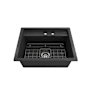 Bocchi Baveno 27" Undermount Single Basin Fireclay Kitchen Sink with Basin Rack, Basket Strainer, Colander and Cutting Board Matte Dark Gray