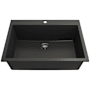 Bocchi Campino Uno 27" Undermount Single Basin Granite Kitchen Sink with Basket Strainer Matte Black