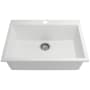 Bocchi Campino Uno 27" Undermount Single Basin Granite Kitchen Sink with Basket Strainer Milk White