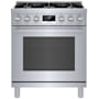 Bosch 800 Series 30 Inch Wide 3.6 Cu. Ft. Free Standing Gas Range with Convection Bake and QuietClose Stainless Steel
