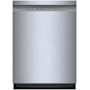 Bosch 100 Series 24 Inch Wide 12 Place Setting Built-In Fingerprint Resistant Front Control Dishwasher with PureDry and PrecisionWash Stainless Steel