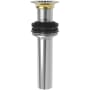 Brasstech Solid Brass P.O. Plug with Flat Strainer Plate and 1-1/4" O.D. Tailpiece Polished Gold (PVD)
