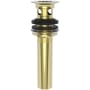 Brasstech Fully Polished Solid Brass P.O. Plug with Flat Strainer Plate and Overflow Holes Forever Brass (PVD)