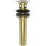 Brasstech Fully Polished Solid Brass P.O. Plug with Flat Strainer Plate and Overflow Holes Uncoated Polished Brass (Living)