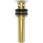 Brasstech Fully Polished Solid Brass P.O. Plug with Flat Strainer Plate and Overflow Holes Polished Gold (PVD)
