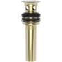 Brasstech Fully Polished Solid Brass P.O. Plug with Flat Strainer Plate and Overflow Holes French Gold (PVD)