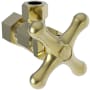 Brasstech Metal Cross Handle Angle Valve with 1/2" Compression Inlet Uncoated Polished Brass (Living)