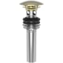 Brasstech Solid Brass Dome Cap Drain with Overflow Uncoated Polished Brass (Living)