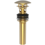 Brasstech Polished Dome Cap Drain with Overflow Satin Gold