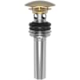 Brasstech Solid Brass Dome Cap Drain with Overflow Satin Gold