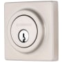 Brinks Mendocino Single Cylinder Keyed Entry Deadbolt from the Contemporary Collection Satin Nickel