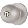 Brinks Raleigh Knob Set with Round Rose from the Transitional Collection Satin Nickel