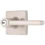 Brinks Mendocino Lever Set with Square Rose from the Contemporary Collection Satin Nickel