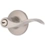 Brinks Raleigh Lever Set with Round Rose from the Transitional Collection Satin Nickel