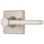 Brinks Mendocino Passage Door Lever Set with Square Rose from the Contemporary Collection Satin Nickel