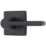 Brinks Mendocino Passage Door Lever Set with Square Rose from the Contemporary Collection Matte Black