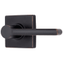 Brinks Mendocino Passage Door Lever Set with Square Rose from the Contemporary Collection Tuscan Bronze