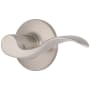 Brinks Raleigh Passage Door Lever Set with Round Rose from the Transitional Collection Satin Nickel
