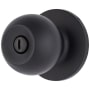 Brinks Raleigh Privacy Door Knob Set with Round Rose from the Transitional Collection Matte Black