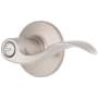 Brinks Raleigh Privacy Door Lever Set with Round Rose from the Transitional Collection Satin Nickel