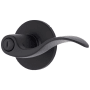 Brinks Raleigh Privacy Door Lever Set with Round Rose from the Transitional Collection Matte Black