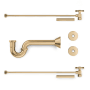 Brizo Litze Decorative Sink Supply Kit with Angle Stops, Supply Lines and P Trap Luxe Gold