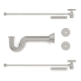 Brizo Litze Decorative Sink Supply Kit with Angle Stops, Supply Lines and P Trap Luxe Nickel