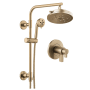 Brizo Litze Thermostatic Shower Column Shower System with Shower Head and Hand Shower Less Handles - Rough-in Valve Included Luxe Gold