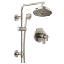 Brizo Litze Thermostatic Shower Column Shower System with Shower Head and Hand Shower Less Handles - Rough-in Valve Included Luxe Nickel