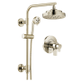 Brizo Litze Thermostatic Shower Column Shower System with Shower Head and Hand Shower Less Handles - Rough-in Valve Included Brilliance Polished Nickel