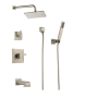Brizo Siderna Pressure Balanced Tub and Shower System with Shower Head and Hand Shower - Rough-in Valve Included Brilliance Brushed Nickel