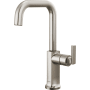 Brizo Kintsu 1.8 GPM Single Hole Bar Faucet with Square Spout - Less Handle Lumicoat Stainless