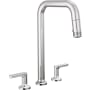 Brizo Kintsu 1.8 GPM Widespread Pull Down Kitchen Faucet with Square Spout - Less Handles Lumicoat Chrome