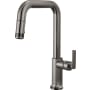 Brizo Kintsu 1.8 GPM Single Hole Pull Down Kitchen Faucet with Square Spout - Less Handle Lumicoat Black Onyx