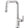 Brizo Kintsu 1.8 GPM Single Hole Pull Down Kitchen Faucet with Square Spout - Less Handle Lumicoat Chrome