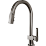 Brizo Frank Lloyd Wright 1.8 GPM Single Hole Pull Down Kitchen Faucet with Arc Spout - Less Handle Brilliance Black Onyx