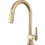 Brizo Frank Lloyd Wright 1.8 GPM Single Hole Pull Down Kitchen Faucet with Arc Spout - Less Handle Luxe Gold