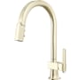 Brizo Frank Lloyd Wright 1.8 GPM Single Hole Pull Down Kitchen Faucet with Arc Spout - Less Handle Brilliance Polished Nickel