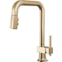 Brizo Frank Lloyd Wright 1.8 GPM Single Hole Pull Down Kitchen Faucet with Square Spout - Less Handle Luxe Gold