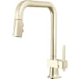 Brizo Frank Lloyd Wright 1.8 GPM Single Hole Pull Down Kitchen Faucet with Square Spout - Less Handle Brilliance Polished Nickel